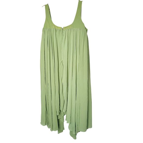 BIBHU MOHAPATRA COLLECTIVE Green Chiffon Shift Square Neck Empire Dress Size 14 - Picture 5 of 16